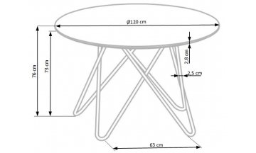 Деревянный стол Имзе 120/76