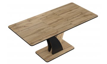 Деревянный обеденный стол Кри 120-160/68/76 дуб артизан / черный