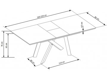 Стол раздвижной Ксао 2 160-200/90/76 дуб натуральный / черный