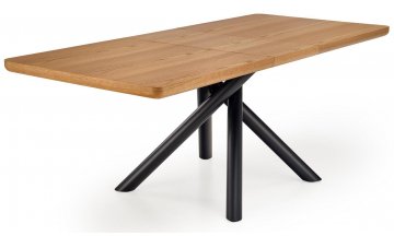 Деревянный стол Derrick 160-200/90/75 дуб натуральный / черный