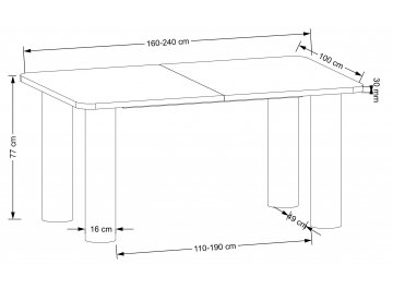 Деревянный стол Elefante prostokat 160-240/100