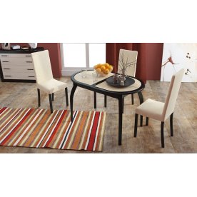 Стол обеденный Стамбул О СМ-220.03.15 на деревянных ножках венге / пикадилли