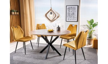 Стол деревянный обеденный Gaston 100-135/100 дуб артизан / черный