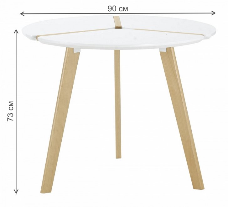 Стол Peony D90 белый