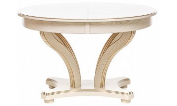 Деревянный стол Ромео 1Р слоновая кость 1013 / патина золото