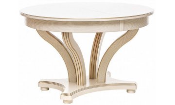 Деревянный стол Ромео 1Р слоновая кость 1013 / патина золото