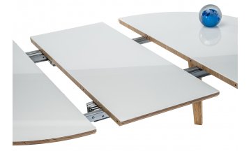 Стеклянный стол Семвэлл белый / дуб монтана