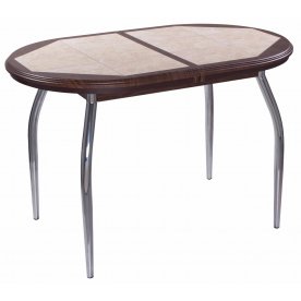 Стол Шарди О орех / плитка 98 / ножка 01 хром