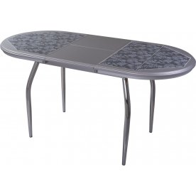 Стол Шарди О серый / плитка 09 / ножка 01 хром