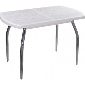 Стол Шарди ПО бело-серебристый / плитка 05 / ножка 01