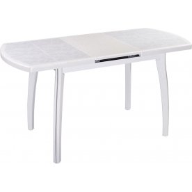 Стол Шарди ПО бело-серебристый / плитка 05 / ножка 07 белый