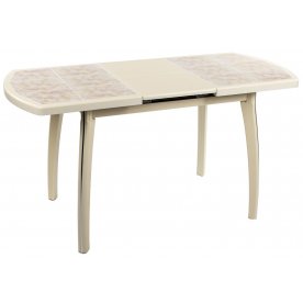 Стол Шарди ПО крем / плитка №21 / ножка 07 крем