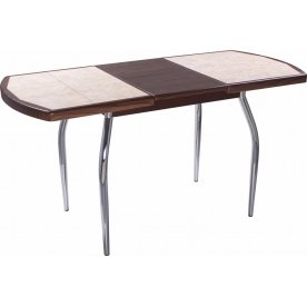 Стол Шарди ПО орех / плитка №98 / ножка 01 хром