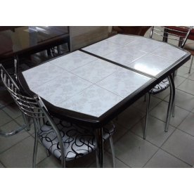 Стол Шарди ПО венге / плитка №05 / ножка 01 хром