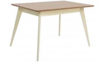 Деревянный стол Сканди 120 слоновая кость / натуральное дерево