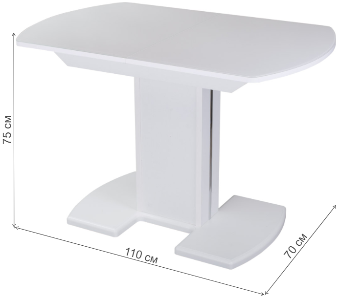 Стол Танго ПО белый ст-БЛ / ножка 05 белая / белая