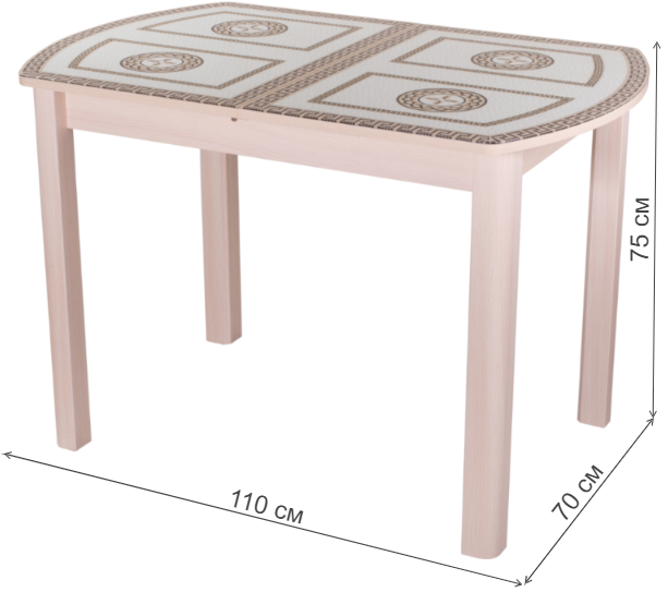 Стол Танго ПО молочный дуб ст-71 / ножка 04 молочный дуб