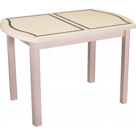 Стол Толедо ПО МЗ крем / мозаика 36 / ножка 04 молочный дуб