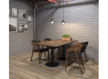 Обеденный стол VAST-160 teakwood/черный