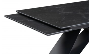 Керамический стол Ноттингем 160(220)х90х79 черный мрамор / черный