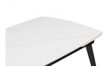 Керамический стол Aveiro 120(180)x80 белый мрамор / черный