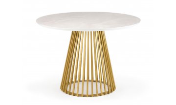 Керамический стол Нэнси 90х90х75 белый мрамор / черный