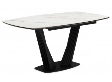 Керамический стол Вейл 140(180)х80 белый мрамор snow white / черный
