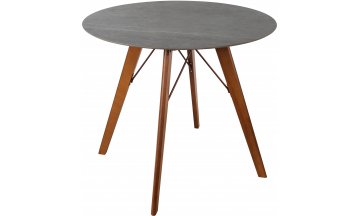 Керамический стол CA Wenge Statuario светло-серый мрамор / темный орех