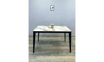 Керамический стол KR1200 черный/керамика мрамор золотой глянец