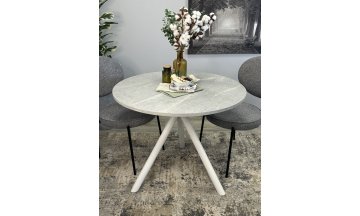 Керамический стол KENNER RR900 белый/мрамор светло-серый