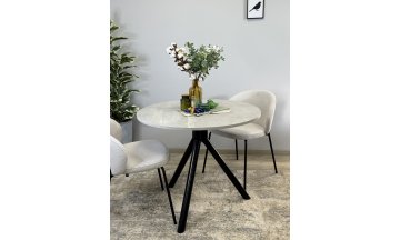 Керамический стол KENNER RR900 черный/мрамор светло-серый