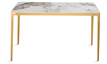 Керамический стол Берск 140х80х75 белый мрамор пандора