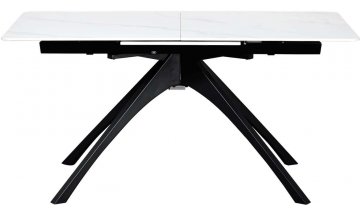 Керамический стол SHT-T76 белый мрамор / черный