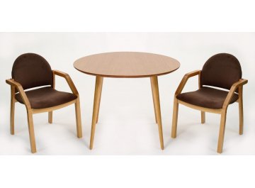 Обеденный стол Монте Джуно К 100 велюр коричневый / натуральное дерево / натуральное дерево