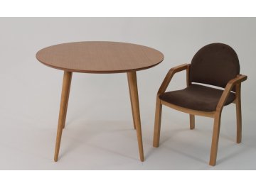 Обеденный стол Монте Джуно К 100 велюр коричневый / натуральное дерево / натуральное дерево