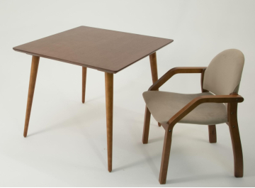 Обеденный стол Монте Джуно М 100 велюр бежевый / орех / орех