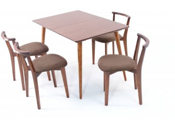 Обеденная группа Монте Франк 120 коричневый / орех / орех