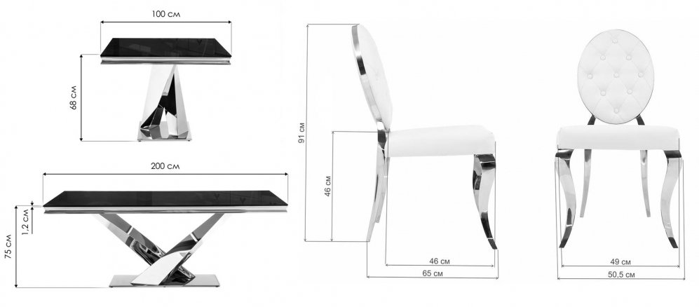 Обеденная группа Таима black