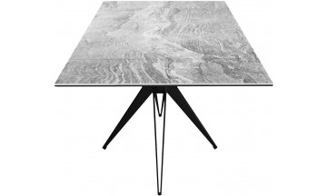 Керамический стол DikLine KW160 серый мрамор / черный