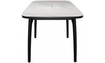 Керамический стол DikLine MK15 белый мрамор / черный