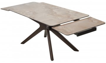 Керамический стол Eder 160 gloss amber jade solid ceramic / орех