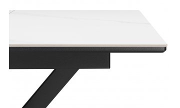 Керамический стол Гардинг 100(130)x70 белый мрамор / черный