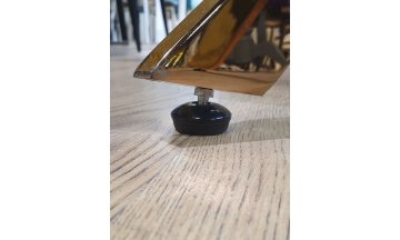 Керамический стол Форс 1100 черный глянец / золото