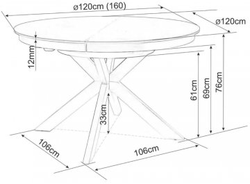 Керамический стол Porto 120