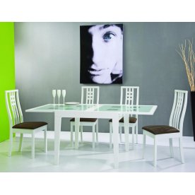 Стол Benson 90 белый светлое матовое стекло с прозрачными квадратами