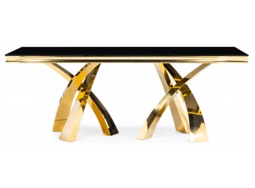 Обеденный стол Komin 2 черный / золото