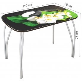 Стеклянный стол Лотос 1100 х 700