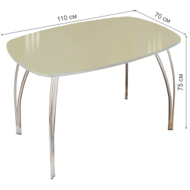 Стеклянный стол Лотос 1100 х 700