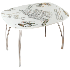 Стеклянный стол Лотос 1100 х 700