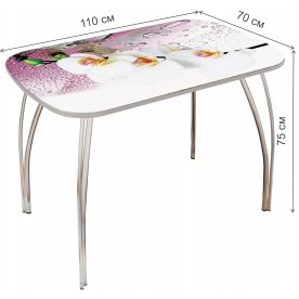 Стеклянный стол Лотос 1100 х 700